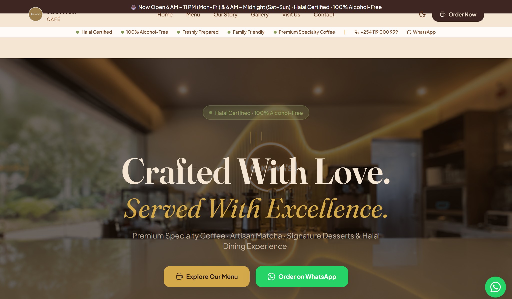 KAWA'S Café - Luxury Specialty Coffee & Artisan Desserts Portal