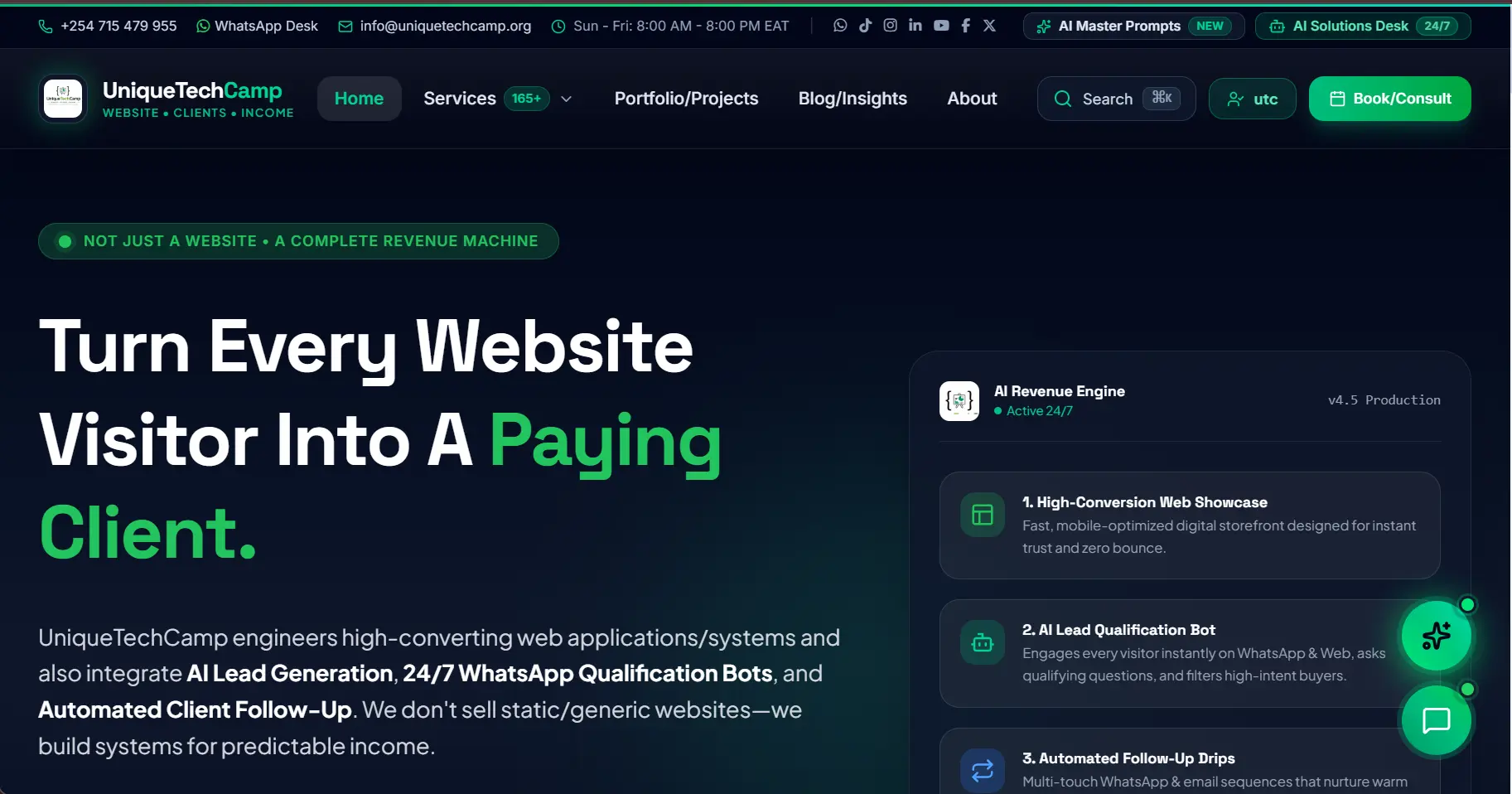 UniqueTechCamp - High-Performance Web & AI Revenue Engine